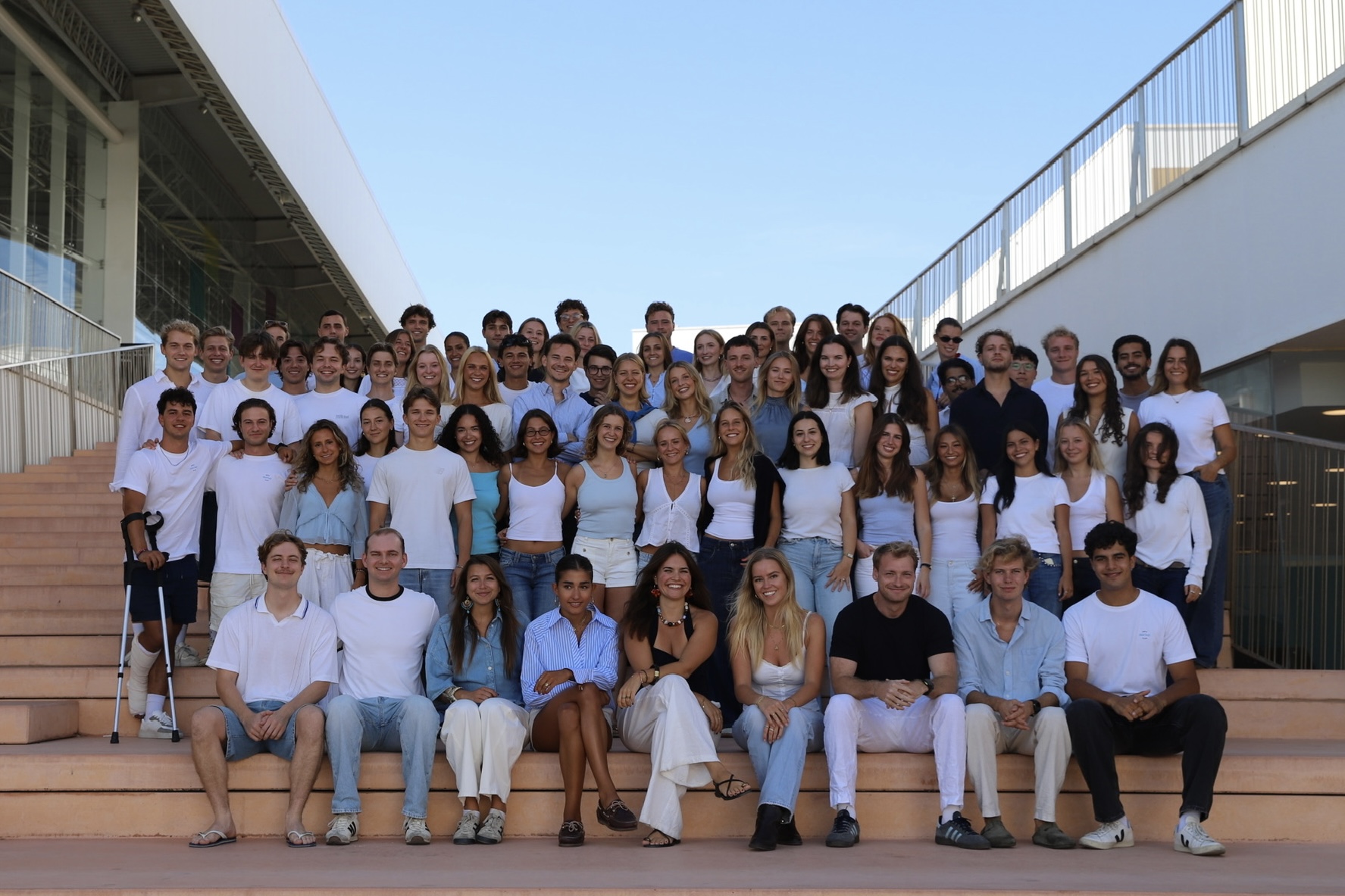 NOVA Startup Club members on the Nova SBE campus steps